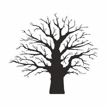 Tree silhouette on white background Stock Illustration