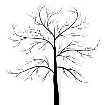 Tree silhouette on white background vector Stock Illustration