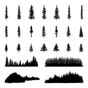 Tree Silhouettes Stock Illustration