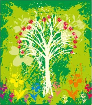 Tree silhouettes. Vector illustration. Illustrazione stock