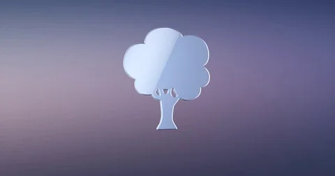 Tree Silver 3d Icon Stock Footage 71729446