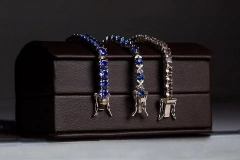 Tree silver bracelets Stock Photos