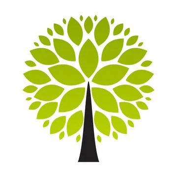 Tree Simple Abstract Icon on white. Vector Illustration Illustrazione stock
