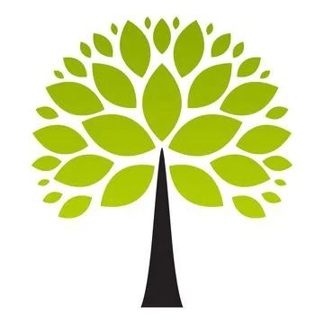 Tree Simple Abstract Icon on white. Vector Illustration 스톡 일러스트