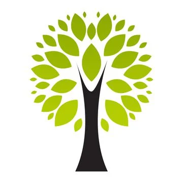 Tree Simple Abstract Icon on white. Vector Illustration Stock Illustration