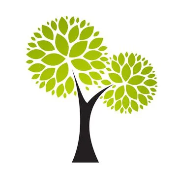 Tree Simple Abstract Icon on white. Vector Illustration Stock Illustration