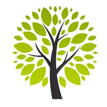 Tree Simple Abstract Icon on white. Vector Illustration Stock Illustration