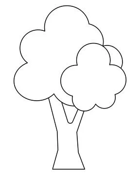 Tree, a simple image of a plant - a vector linear picture 스톡 일러스트
