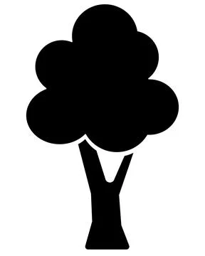 Tree, simple plant silhouette - vector illustration for logo or pictogram. Illustrazione stock