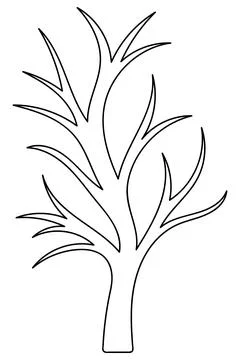 Tree. Sketch. Curved branches without leaves. Vector illustration. Doodle. Illustrazione stock