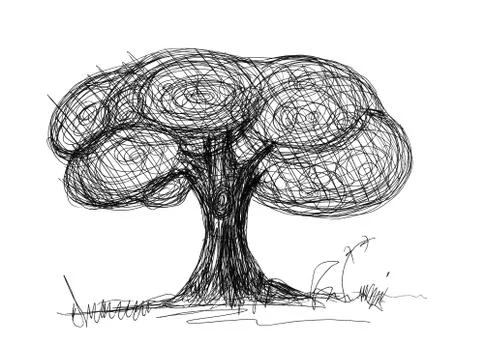 Tree sketch Stock Illustration