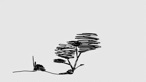Tree sketch, one line drawing animation. Video clip with alpha channel. Stock-Footage 310268092