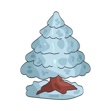 Tree snow illustration Stock Illustration