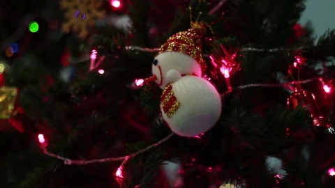 Tree Snowman Christmas Stock Footage 82941564
