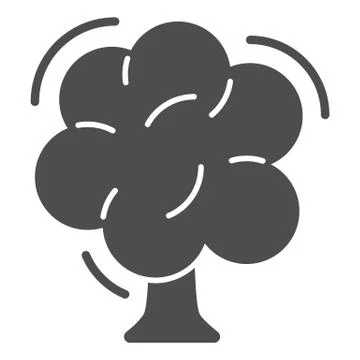 Tree solid icon, Garden and gardening concept, oak sign on white background Stock Illustration