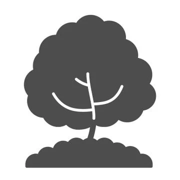 Tree solid icon, nature concept, Young tree growing in the ground sign on white イラスト素材