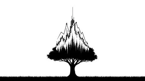Tree with sound wave crown Stock Illustration