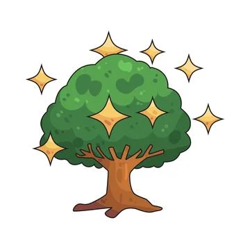 Tree with sparkle illustration Stock Illustration
