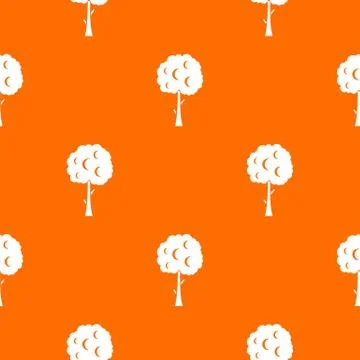 Tree with spherical crown pattern seamless Stock Illustration