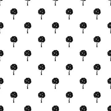 Tree with spherical crown pattern, simple style Stock Illustration