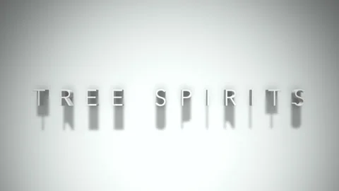 Tree spirits 3D title animation with shadows on a white background Stock Footage 297903778