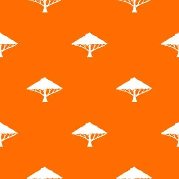 Tree with a spreading crown pattern seamless Stock Illustration