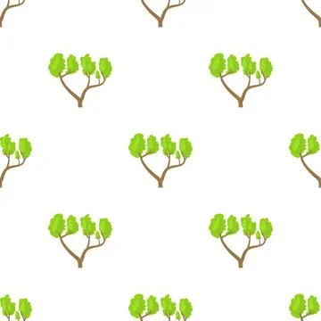 A tree with a spreading green crown pattern seamless vector Stock Illustration