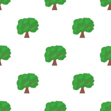 A tree with a spreading green crown pattern seamless vector Illustrazione stock