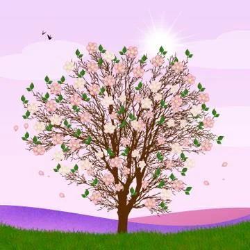 Tree in spring Stock Illustration