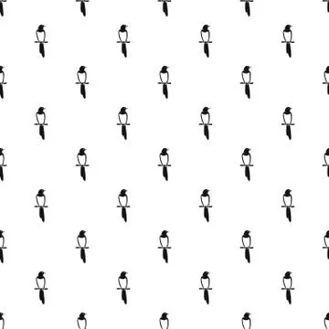 Tree stay magpie pattern seamless vector Stock Illustration