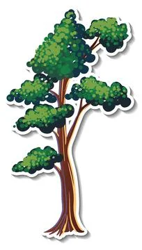 Tree sticker isolated on white background Stock Illustration