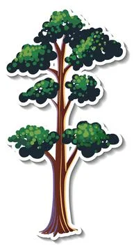 Tree sticker isolated on white background Stock Illustration