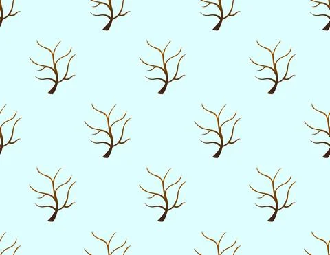 Tree Stripped Bare on Blue Background Stock Illustration