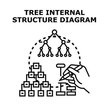 Tree structure diagram representing data organization concept 스톡 일러스트