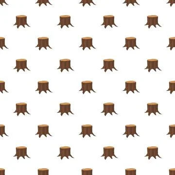 Tree stump cartoon pattern repeating texture background Illustrazione stock
