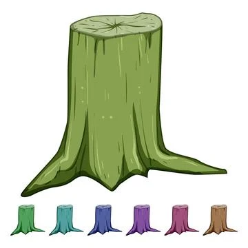Tree stump cartoon vector graphic Stock Illustration