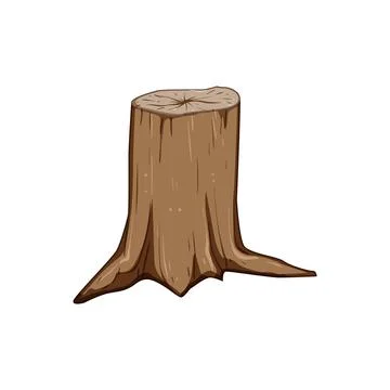 Tree stump cartoon vector illustration Illustrazione stock