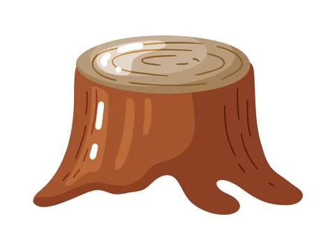Tree Stump Hand Drawn Doodle Illustration Illustrazione stock