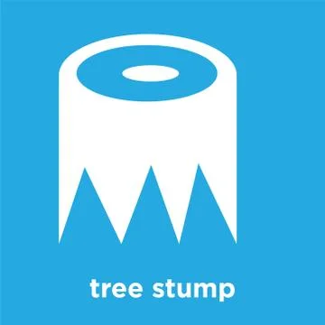 Tree stump icon isolated on blue background Stock Illustration