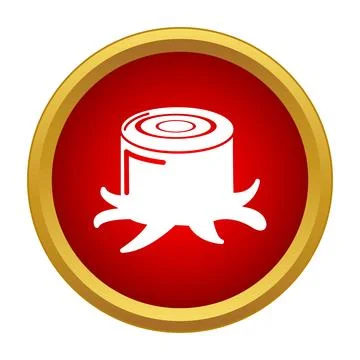 Tree stump icon showing deforestation and environmental impact Stock Illustration