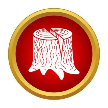 Tree stump icon symbolizing deforestation and nature Stockillustratie