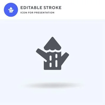 Tree Stump icon vector, filled flat sign, solid pictogram isolated on white,  库存插图