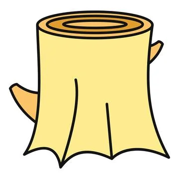 Tree stump isolated graphic drawing design element Stock Illustration