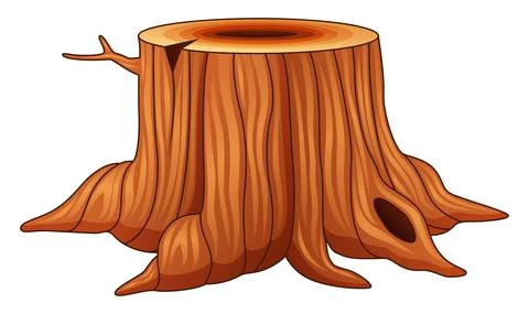 Tree stump isolated on a white background Stock Illustration