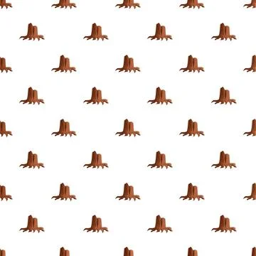 Tree stump pattern repeating on white background Stock Illustration