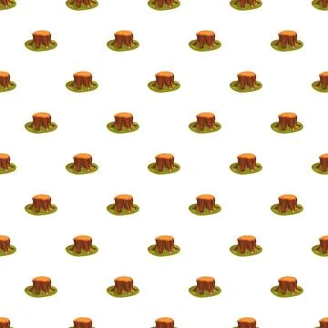 Tree stump pattern on white background Stock Illustration