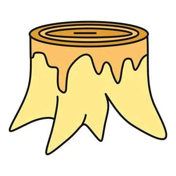 Tree stump representing deforestation and nature impact Stock Illustration