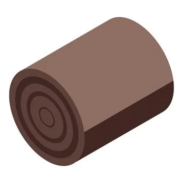 Tree stump section icon, isometric style Illustrazione stock