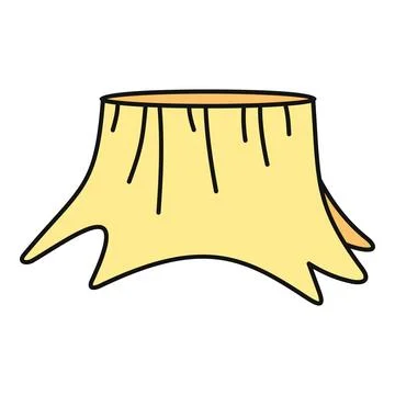 Tree stump showing effect of logging and deforestation Stock Illustration