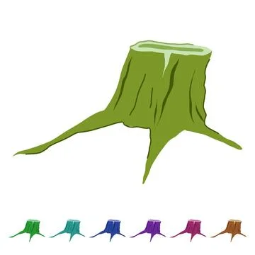 Tree stump vector cartoon graphic 스톡 일러스트